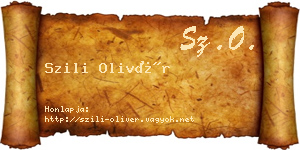 Szili Olivér névjegykártya