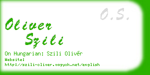 oliver szili business card